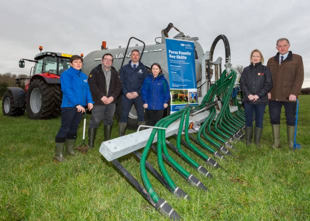Last week Gráinne McCarney, CAFRE, Donal McAtamney, NIAPA, Eamonn Matthews, AI Services, Colleen Ward AFBI, Aileen Lawson, UFU and George Mathers, CAFRE launched the EAA Soils Scheme training at Greenmount.